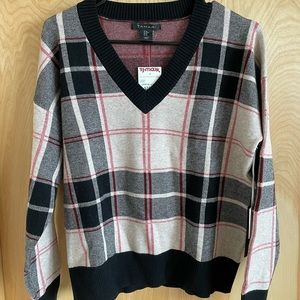 Plaid V-neck Sweater (medium)